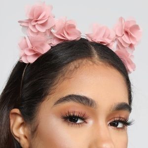 Never worn flower cat ears headband